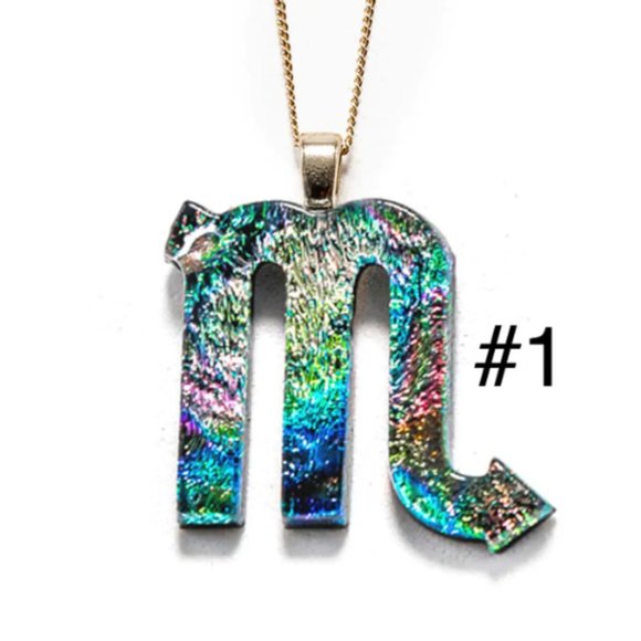 Scorpio Zodiac Necklace - Fused Glass Scorpio Pendant - Spiritual Jewelry - Picture 1 of 8